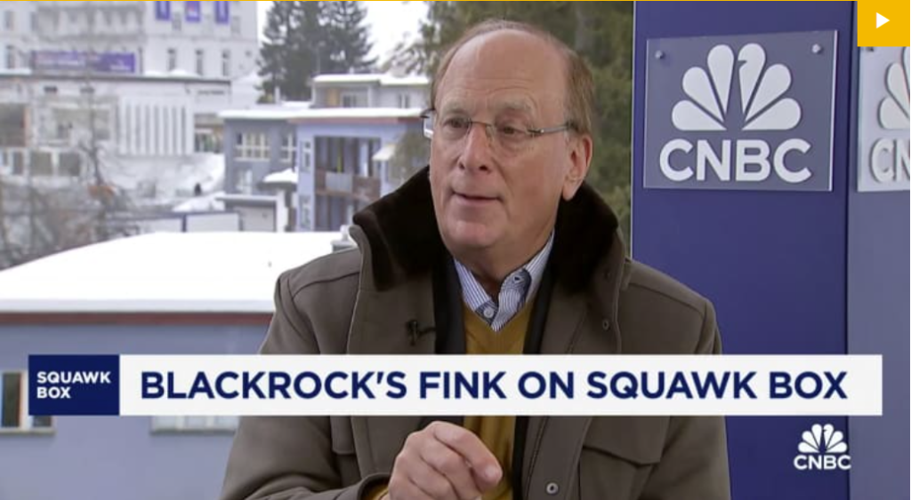 BlackRock CEO Larry Fink advocates for the tokenization of stocks and bonds. Source: CNBC

