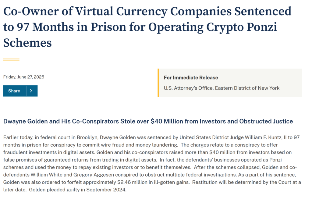 An excerpt of the filing the DOJ. Source: DOJ
