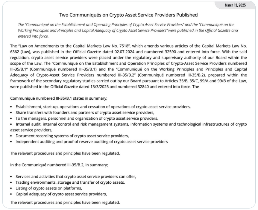 Turkey’s new rules target crypto exchanges.