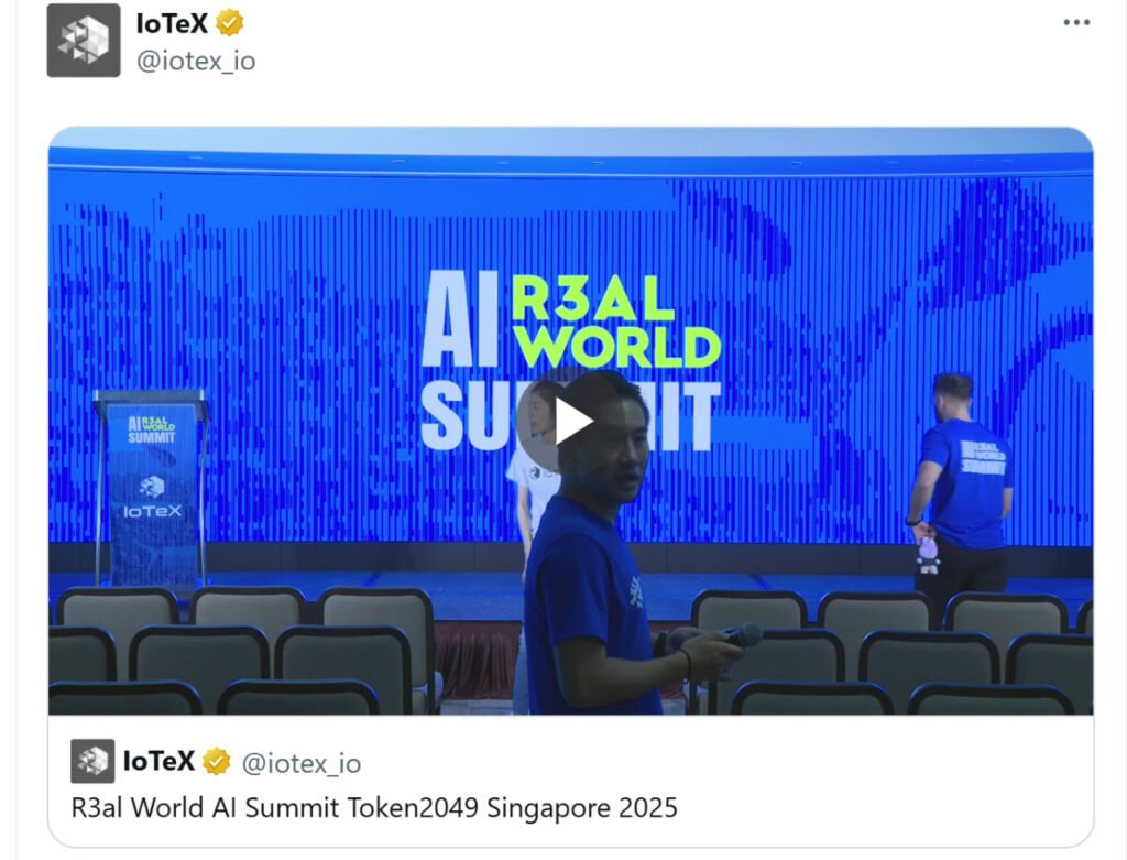 The R3al World AI Summit. Source: IoTeX

