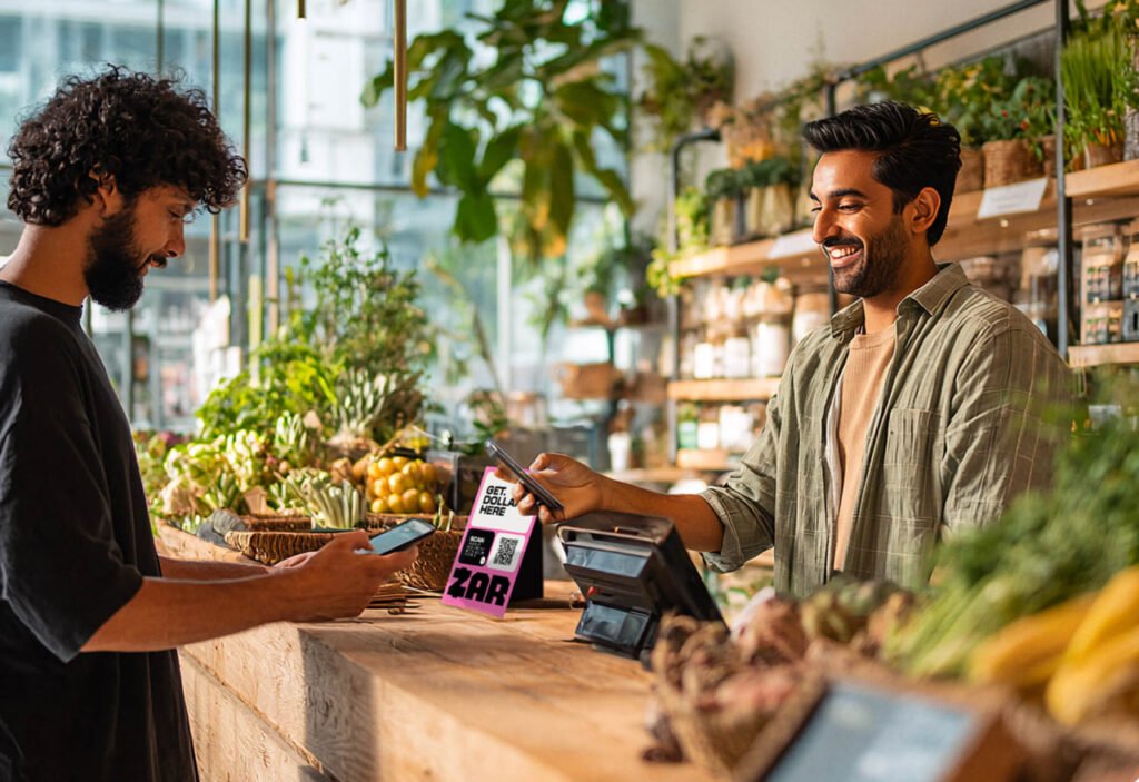 ZAR allows users to turn cash into stablecoins via shops. Source: ZAR website
