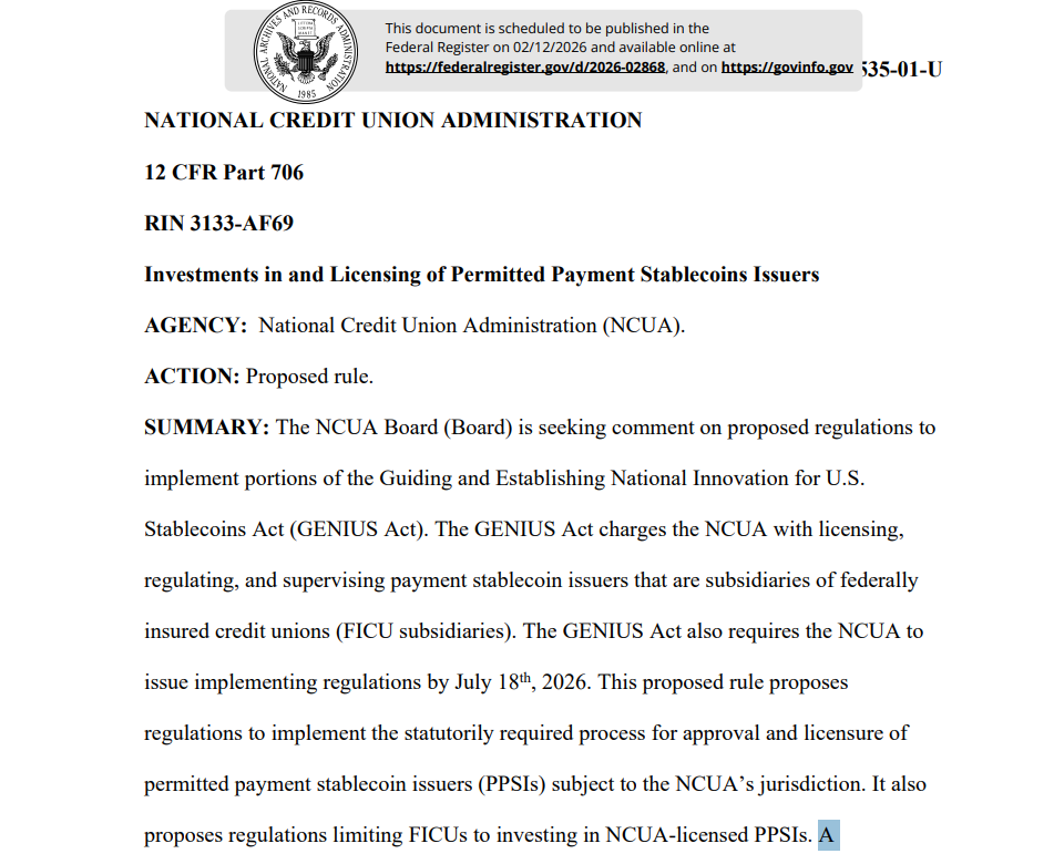 NCUA proposed rule for licensing of PPSIs. Source: NCUA
